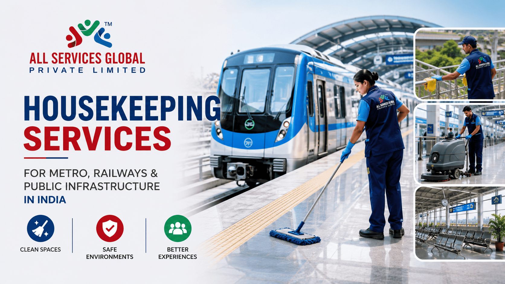 Housekeeping Services for Metro, Railways & Public Infrastructure in India: Ensuring Clean, Safe & Efficient Public Spaces